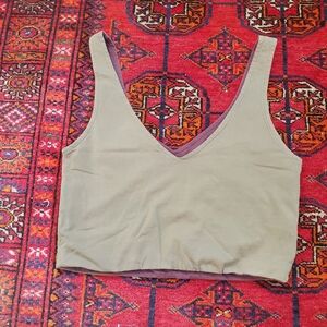 Una Pluma Organic Fair Trade Vinyasa Tank Crop Top Bralette V Neck Reversible